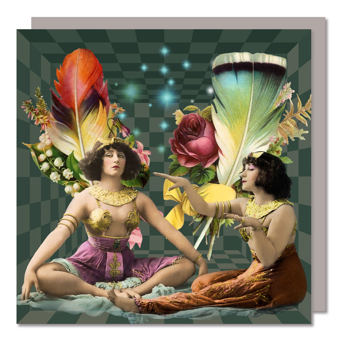'The Yoga Girls' Art Greeting Card