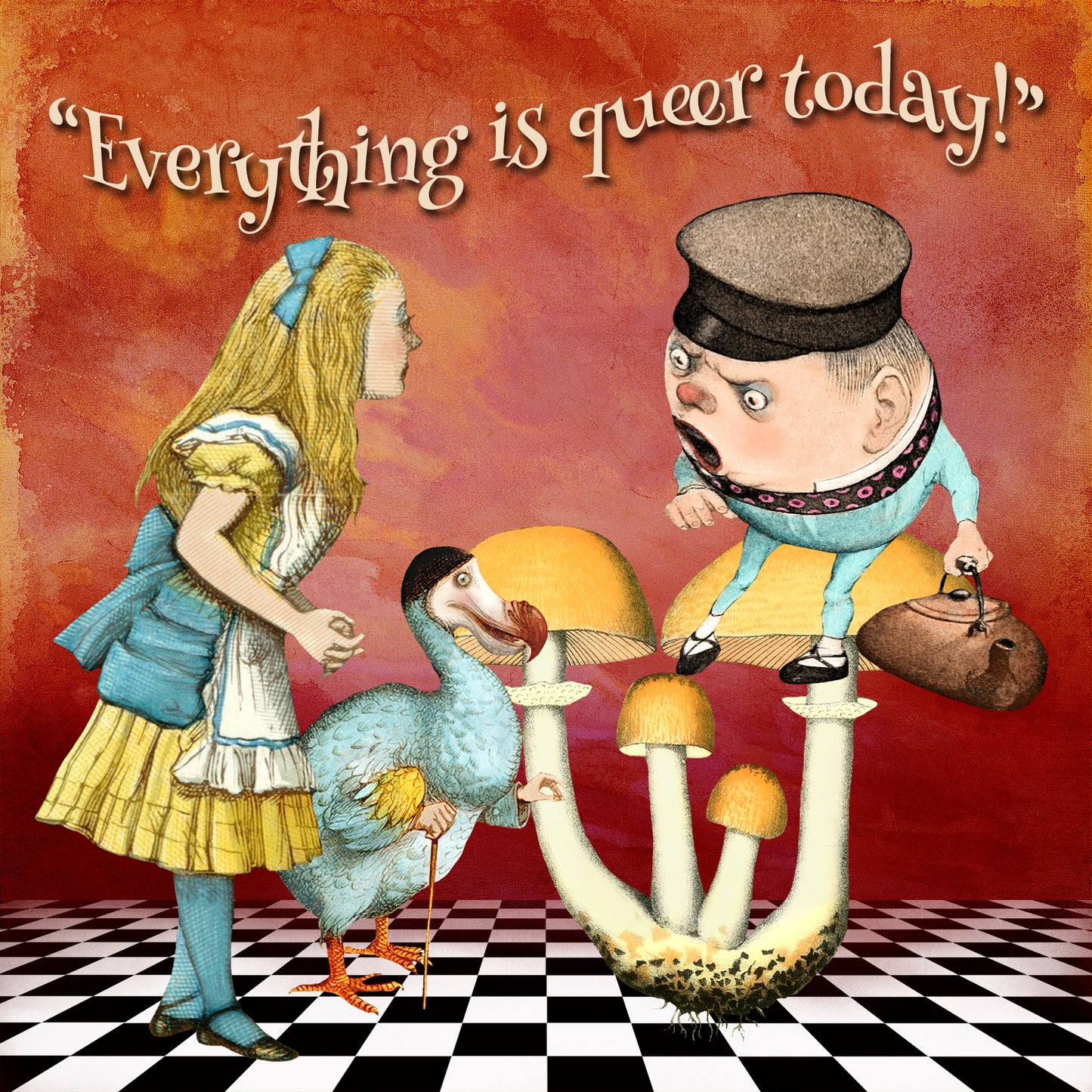 Alice In Wonderland "Everything Is Queer Today!" Greeting Card