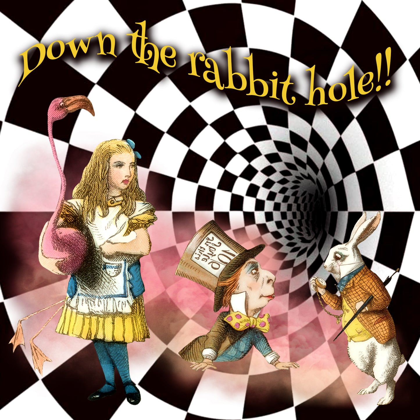 Alice In Wonderland 'Down The Rabbit Hole!!' Greeting Card
