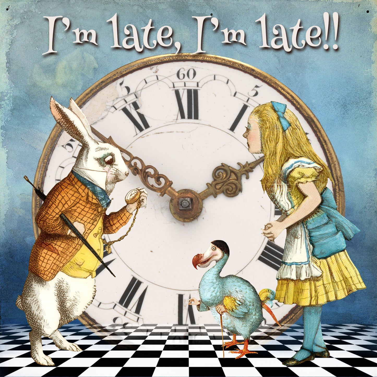 Alice In Wonderland 'I'm Late, I'm Late!!' Greeting Card