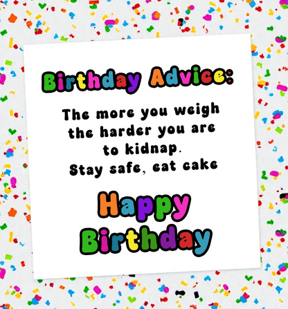 Birthday Advice Birthday Card