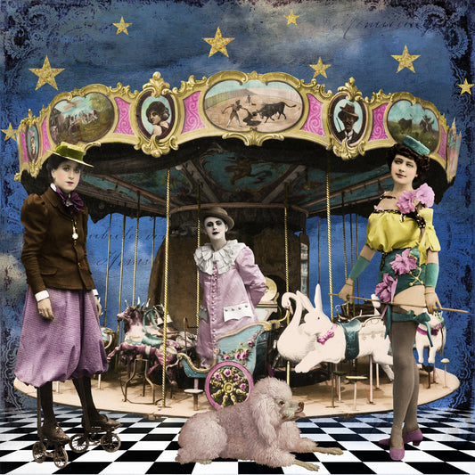 'Vintage Circus Carousel' Art Greeting Card