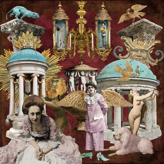 'Vintage Collage' Art Greeting Card